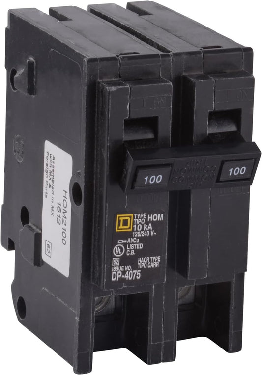 Square D Homeline HOM2100 100A Double-Pole 120/240V Circuit Breaker