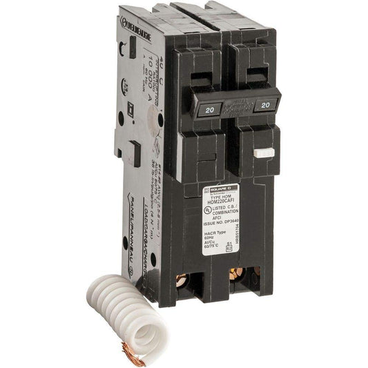 Square D Homeline HOM220CAFI 20A Double-Pole Circuit Breaker