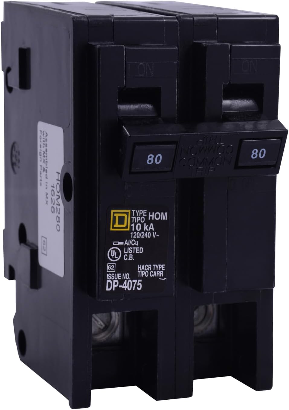 Square D Homeline HOM280 80A Double-Pole 120/240V Circuit Breaker
