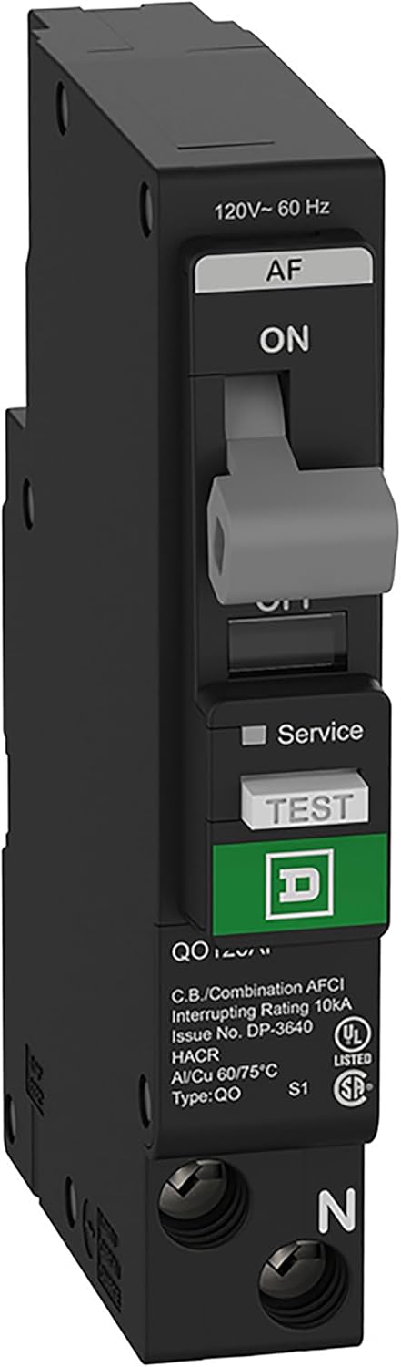 Square D QO QO115PAF 15A Single-Pole 120V AFCI Circuit Breaker