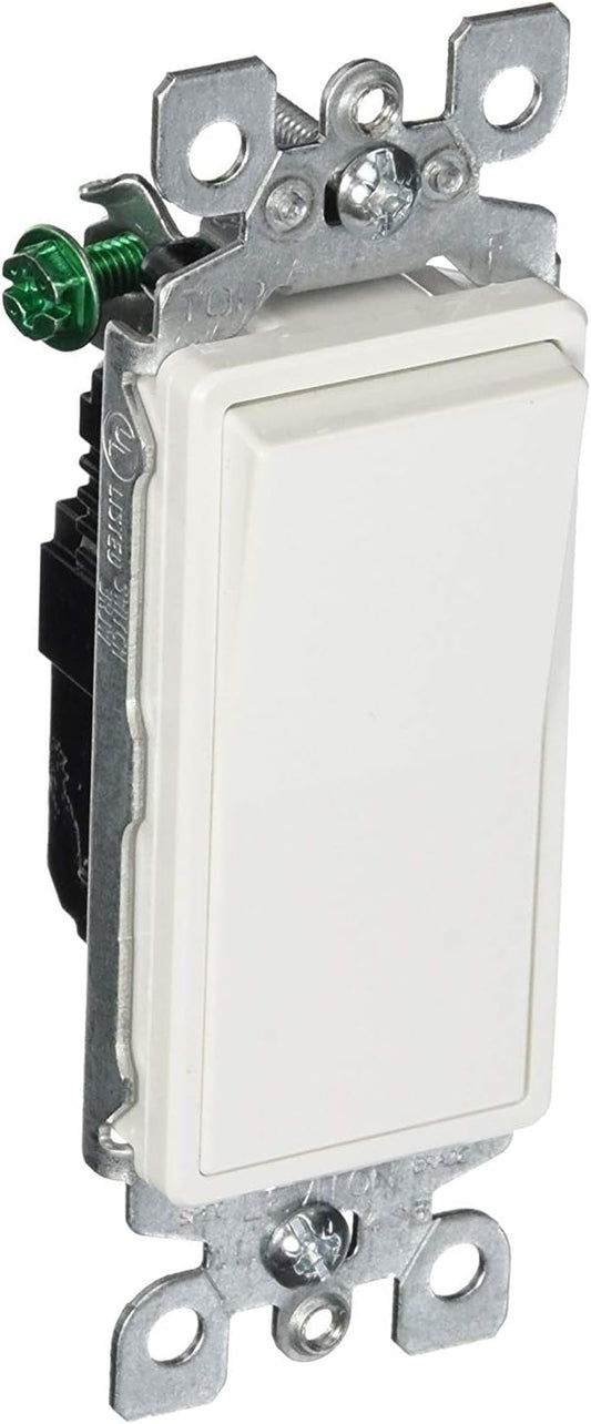 Leviton 5601-2WM, 15Amp 120/277V, Single Pole AC Quiet Switch