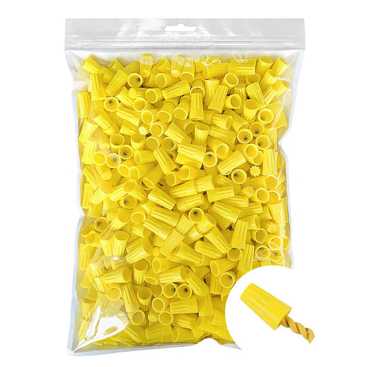 Yellow Electrical Wire Connectors (AWG 18-12)  - Wire Caps Screw Terminals (500 Pcs)
