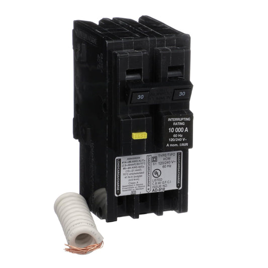Square D Homeline HOM230GFIC 30A Double-Pole 120/240V GFCI Circuit Breaker