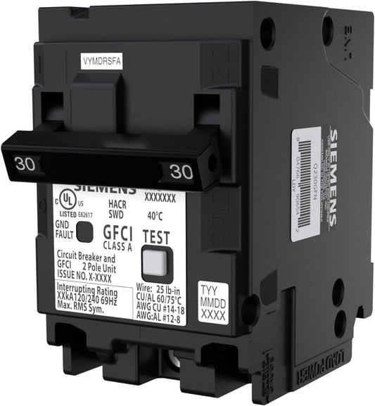 Siemens QP Q230GFN 30A Double-Pole 120/240V Dual-Function AFCI/GFCI Circuit Breaker