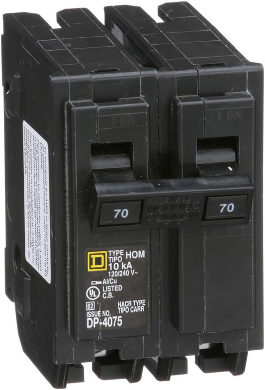 Square D Homeline HOM270 70A Double-Pole 120/240V Circuit Breaker