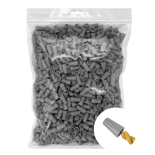 Gray Electrical Wire Connectors (AWG 22-16)  - Wire Caps Screw Terminals (1000Pcs)