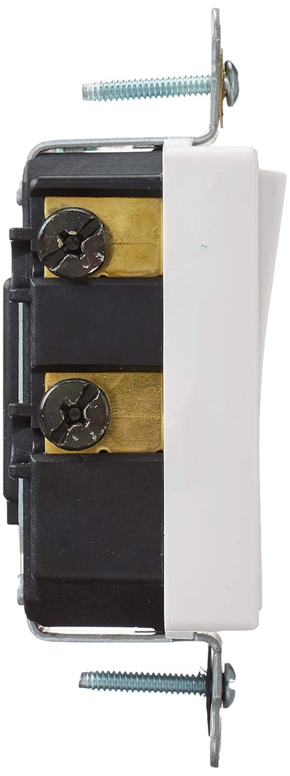 Leviton, 5622-2W, 20 Amp, 120/277 Volt, Double-Pole AC Quiet Switch,