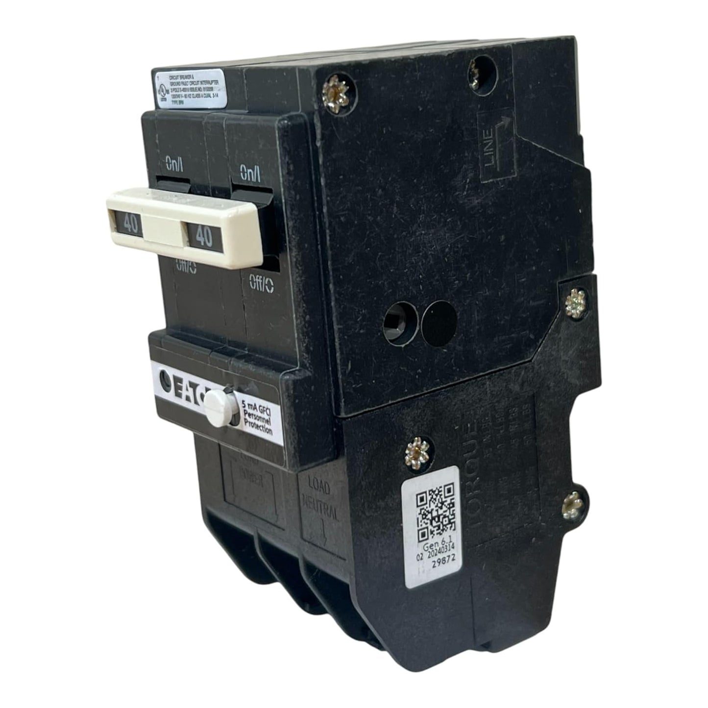 Eaton BR BRN240GF 40A Double-Pole 120/240V Dual-Function AFCI/GFCI Circuit Breaker