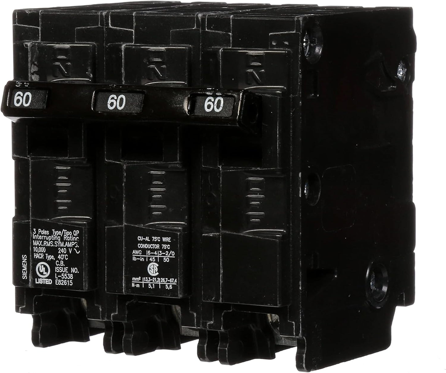 Siemens, Q360, 60-Amp, Three-Pole Type QP Circuit Breaker