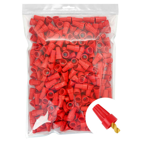 Red Electrical Wire Connectors (AWG 18-10)  - Wire Caps Screw Terminals (300Pcs)