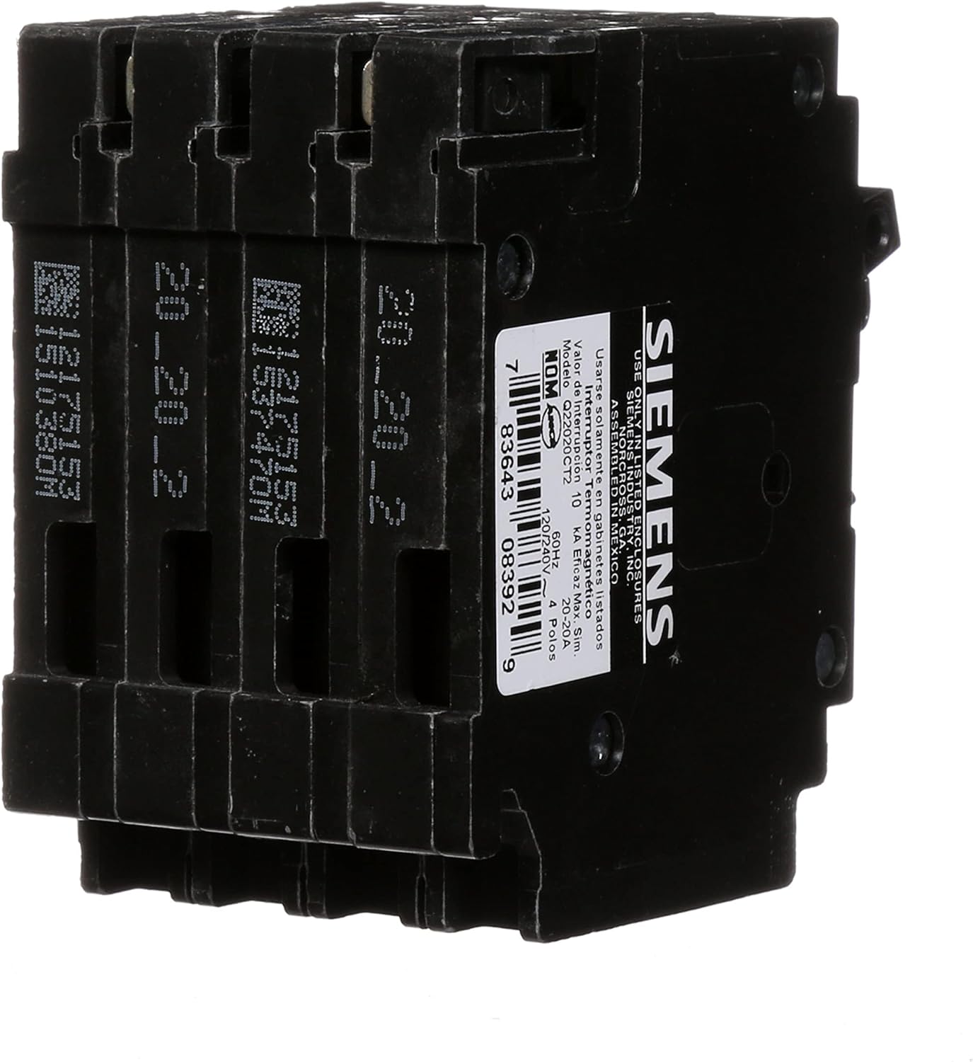 Siemens QP Q22020CT2, 20A, Double-Pole, Circuit Breaker