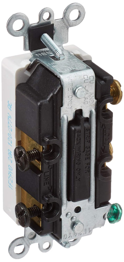 Leviton, 5622-2W, 20 Amp, 120/277 Volt, Double-Pole AC Quiet Switch,