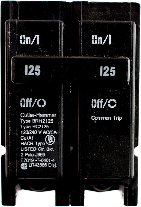 Eaton BR BRH2125 125A Double-Pole 120/240V Circuit Breaker