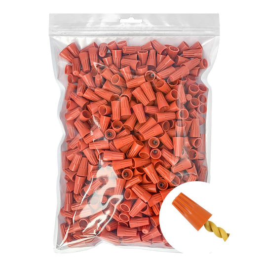 Orange Electrical Wire Connectors (AWG 18-16)  - Wire Caps Screw Terminals (500Pcs)