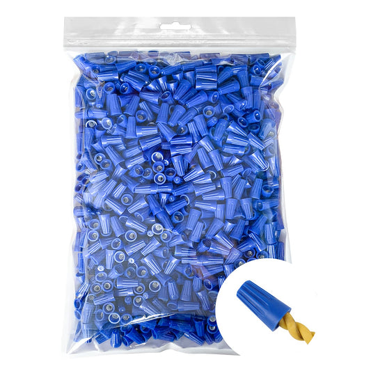 Blue Electrical Wire Connectors (AWG 22-14)  - Wire Caps Screw Terminals (1000 Pcs)