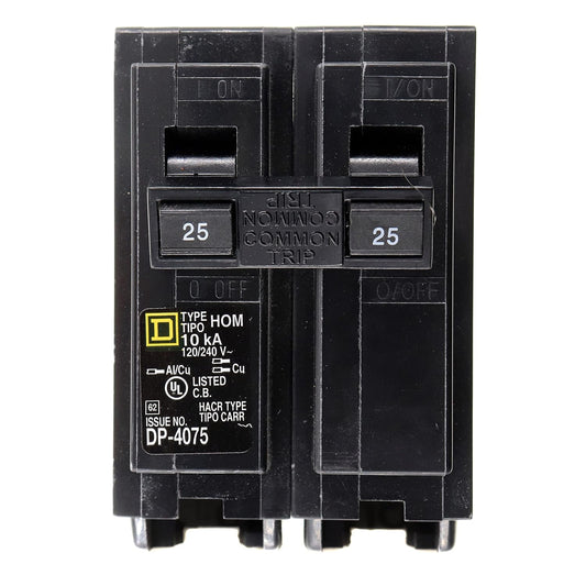 Square D Homeline HOM225 25A Double-Pole 120/240V Circuit Breaker