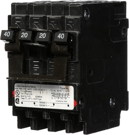 Siemens, Q24020CT2, 40A, Double-Pole, Circuit Breaker