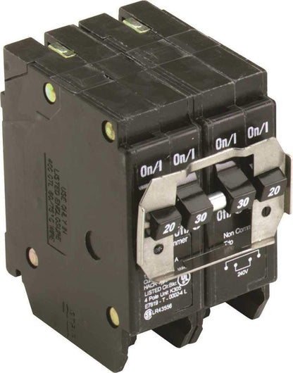 Eaton BR BQC220230 Quad 20/30A Double-Pole 120/240V Circuit Breaker