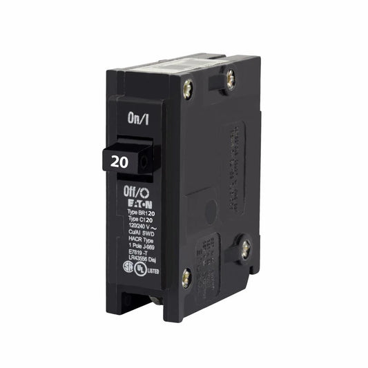 Eaton BR BR120 20A Single-Pole 120/240V Circuit Breaker
