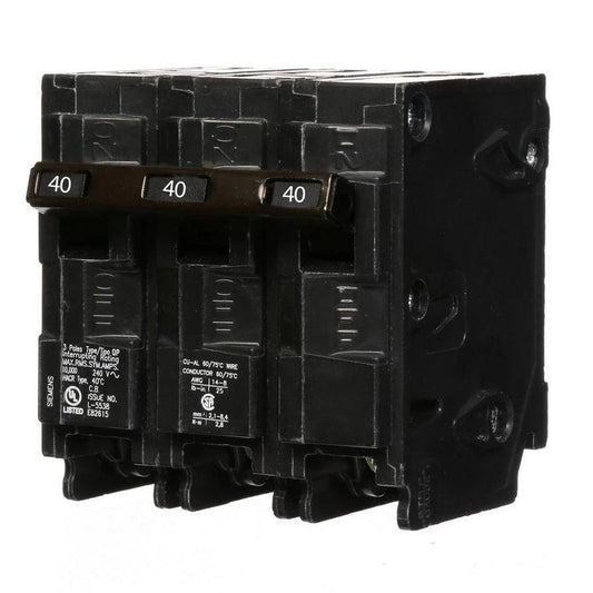Siemens Q340 - 40 Amp Circuit Breaker Plug-In - 3 Pole - 240 Volt