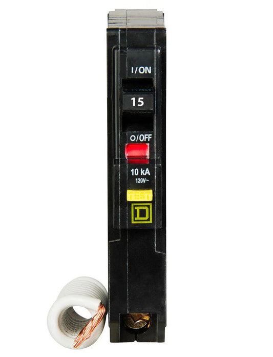 Square D QO QO115GFI 15A Single-Pole 120V GFCI Circuit Breaker