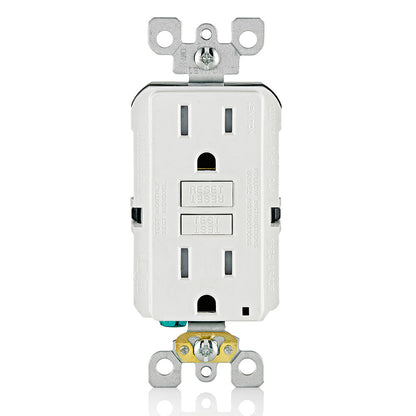 Leviton, GFTR1-W, 15 Amp, Self Test, Tamper-Resistant Slim GFCI Outlet with LED Indicator Light