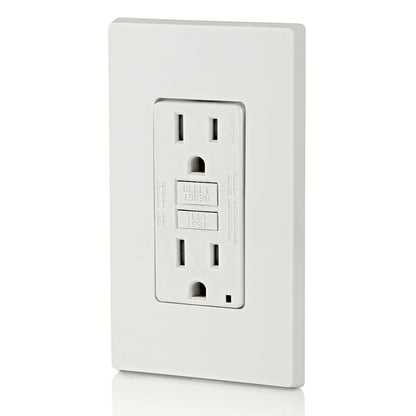 Leviton, GFTR1-W, 15 Amp, Self Test, Tamper-Resistant Slim GFCI Outlet with LED Indicator Light