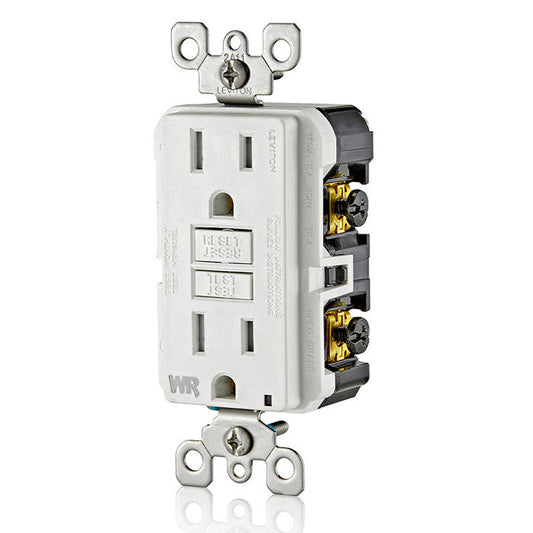 Leviton GFWT1-W 15 Amp 125V Weather-Resistant Tamper-Resistant Self-Test GFCI Outlet