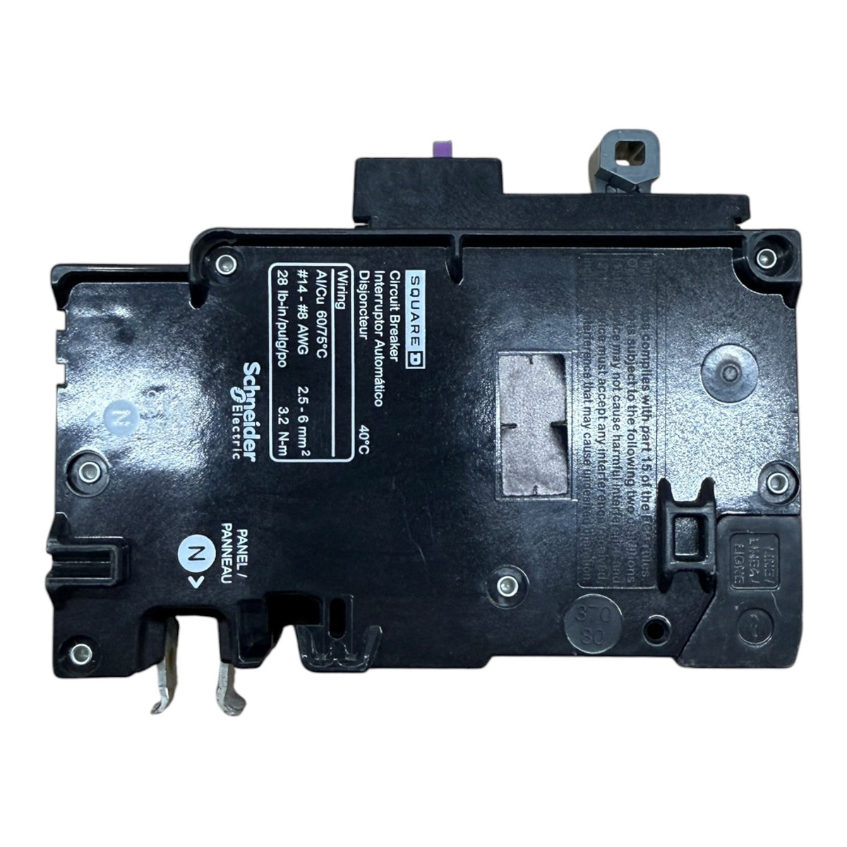 Square D Homeline HOM115PAFGF 15A Single-Pole Dual-Function AFCI/GFCI Plug-On Neutral Circuit Breaker