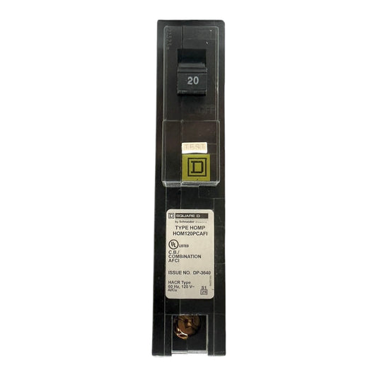 Square D Homeline HOM120PCAFIC 20 Amp Single-Pole 120V AFCI Circuit Breaker