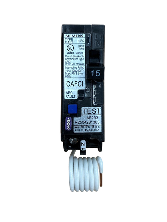 Siemens QA115AFC 15A Single-Pole 120V AFCI Circuit Breaker (10 Pack)