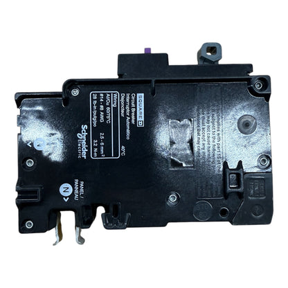 Square D Homeline HOM120PAFGF 20A Single-Pole Dual-Function AFCI/GFCI Plug-On Neutral Circuit Breaker