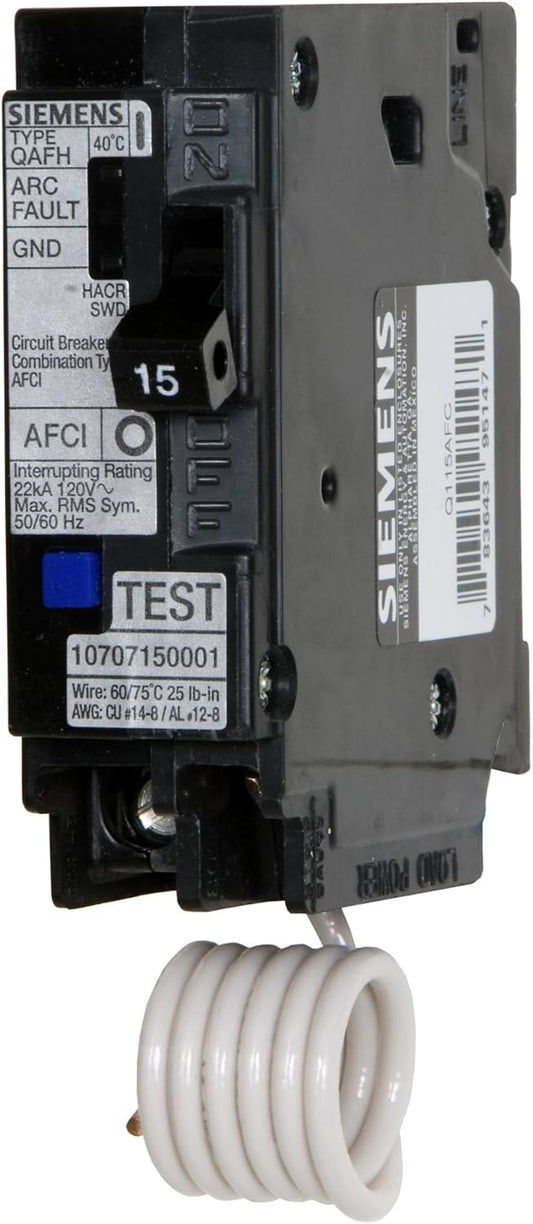 Siemens QP Q115AFC 15 Amp Single-Pole 120V Circuit Breaker