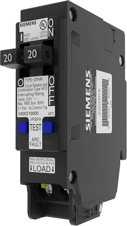 Siemens QP Q2020AFCN 20A Single-Pole 120/240V Circuit Breaker