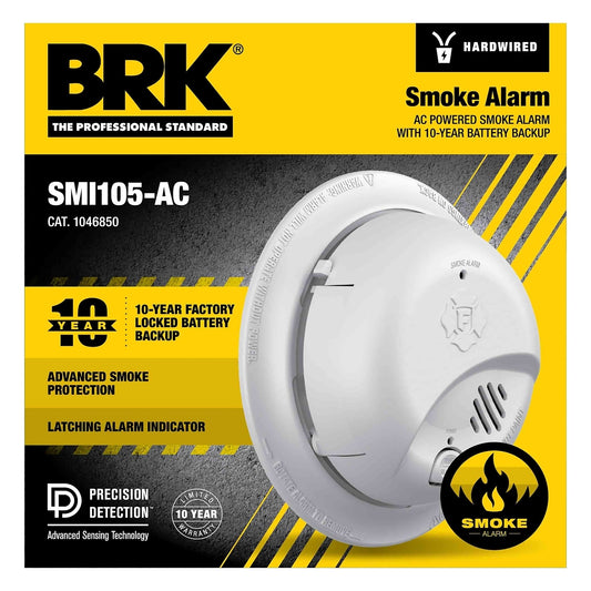 BRK SMI105-AC Hardwired Ionization Smoke Alarm with Battery Backup
