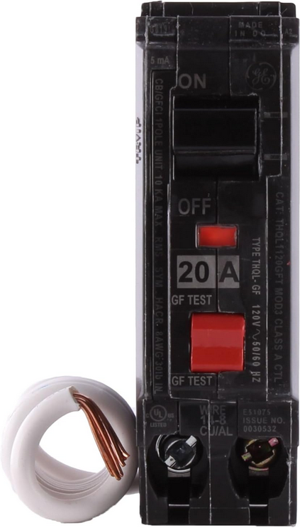 ABB THQL THQL1120PGFT 20A Single-Pole 120V Dual-Function AFCI/GFCI Plug-In Circuit Breaker
