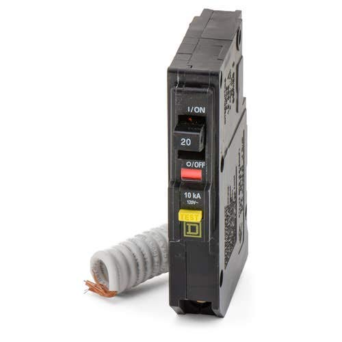Square D QO QO120GFI 20A Single-Pole 120V GFCI Circuit Breaker