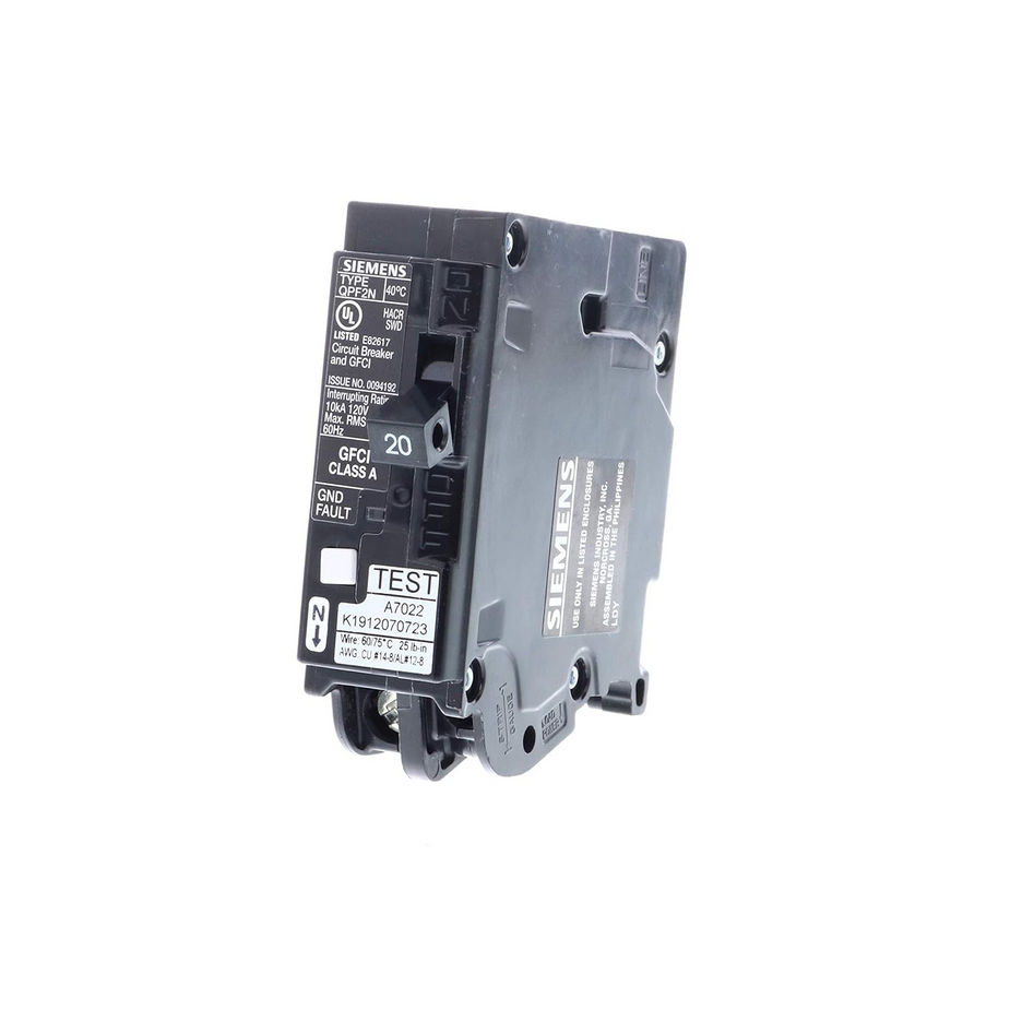 Siemens QF QF120AN 20A Single-Pole 120V GFCI Circuit Breaker