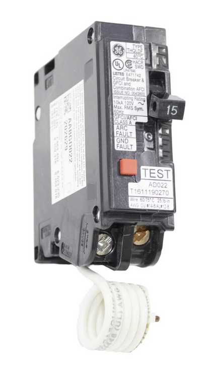 General Electric THQL1115DF Single-Pole Dual Function Plug-in Afci/Gfci Circuit Breaker