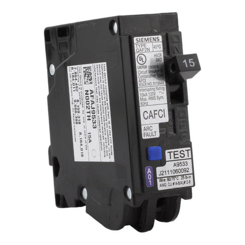 Siemens QP QA115AFCN 15A Single-Pole 120V AFCI Plug-On Neutral Circuit Breaker