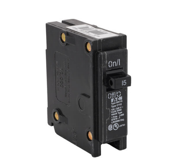 Eaton BR BR115 15A Single-Pole 120/240V Circuit Breaker