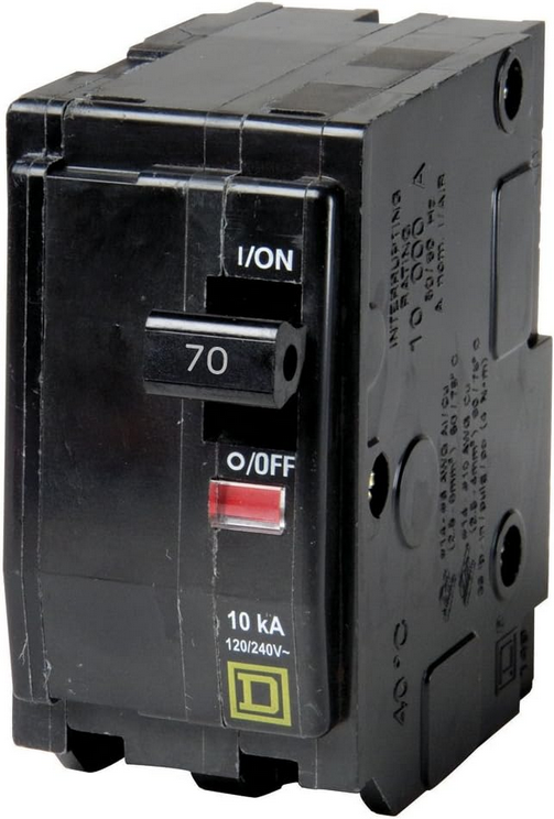 Square D QO QO270 70A Double-Pole 120/240V Circuit Breaker