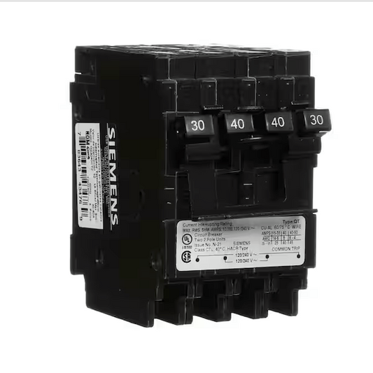 Siemens, Q23040CT2, 30-40A, Quad, Circuit Breaker