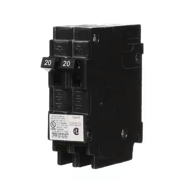 Siemens, Q2020nc, 20A, Double-pole, Circuit Breaker
