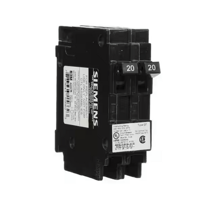Siemens, Q2020nc, 20A, Double-pole, Circuit Breaker