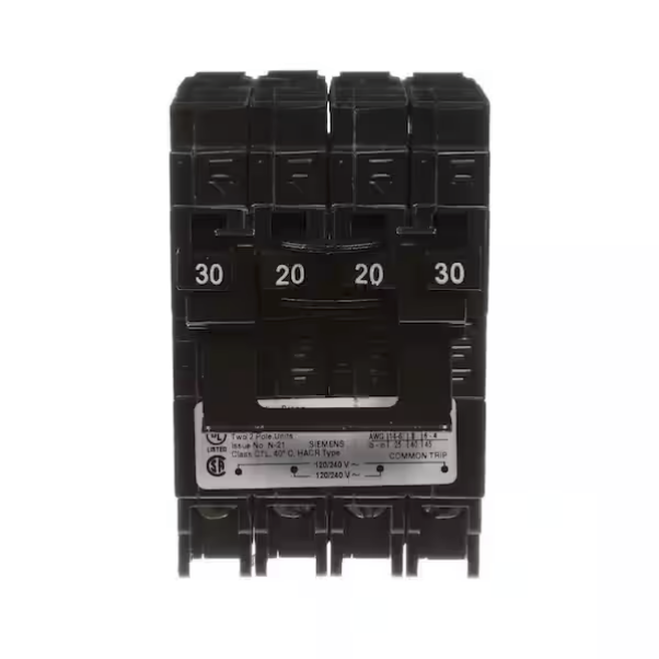 Siemens, Q23020CT2, 20-30A, Two - Double-pole, Circuit Breaker