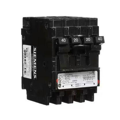 Siemens, Q24020CT2, 40-20A, Two - Double-pole, Circuit Breaker
