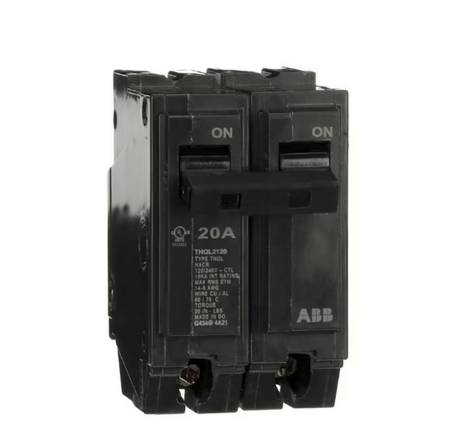 ABB Q-Line® THQL2120, 20A, Double-Pole 120V