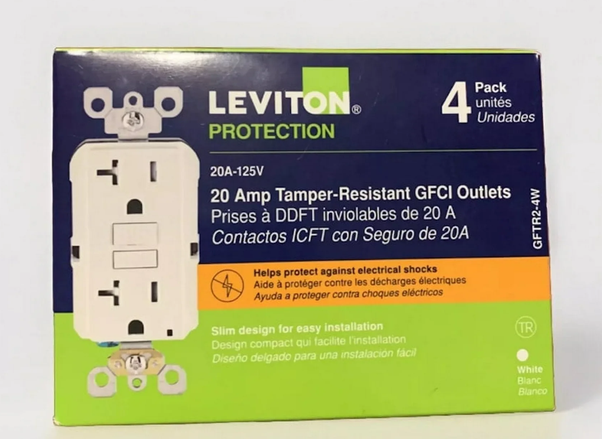 Leviton GFTR2-4W Tamper-Resistant GFCI Outlets