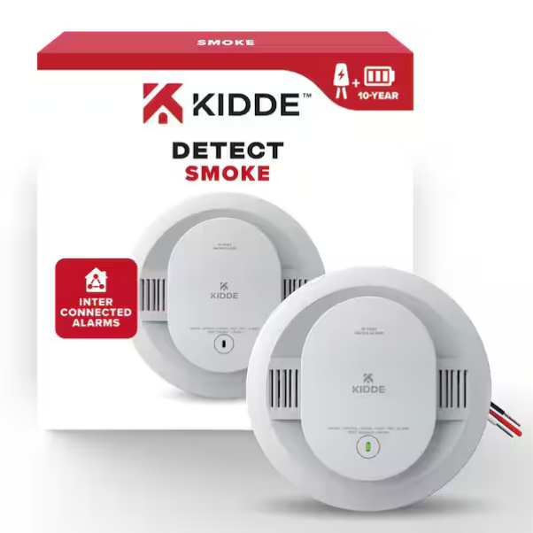 Kidde 20SA10 120V Hardwired Smoke Alarm with AA Battery Backup.